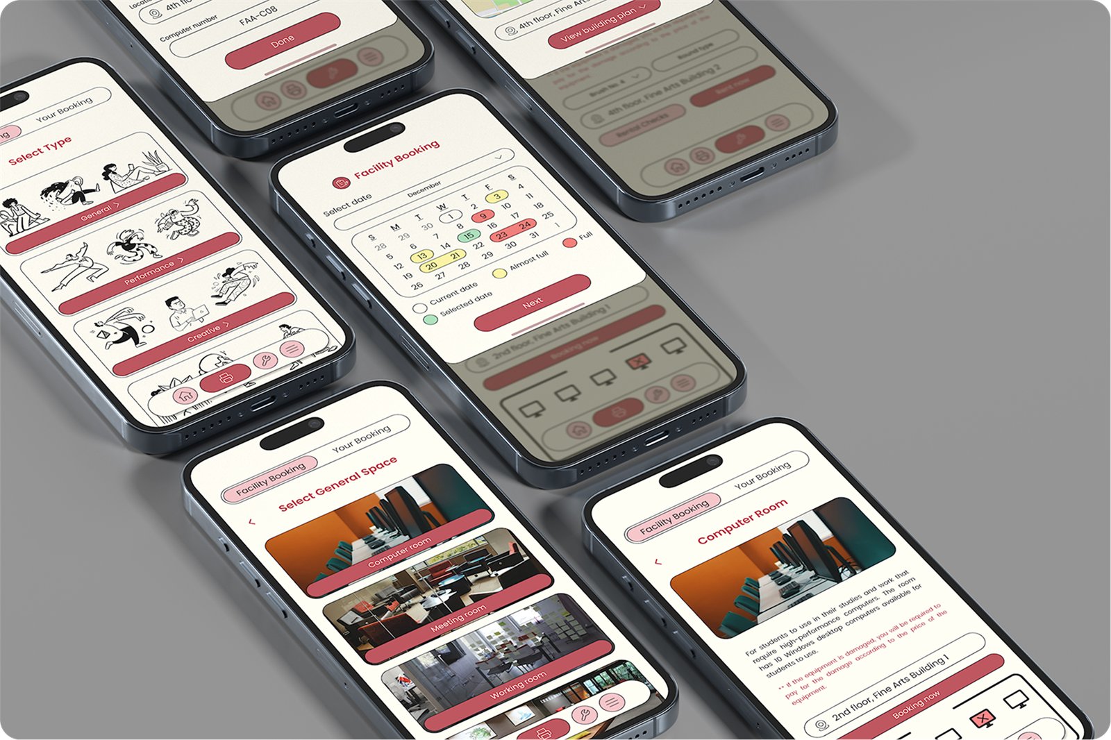 Array of Chac Chac booking flow screens