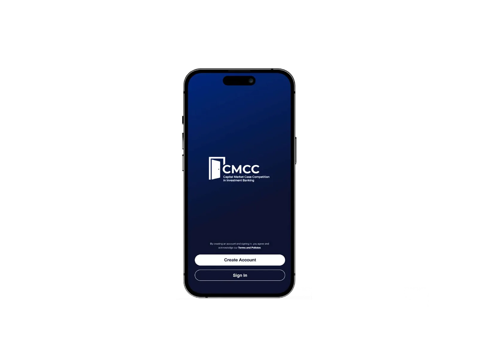 Landing page screen