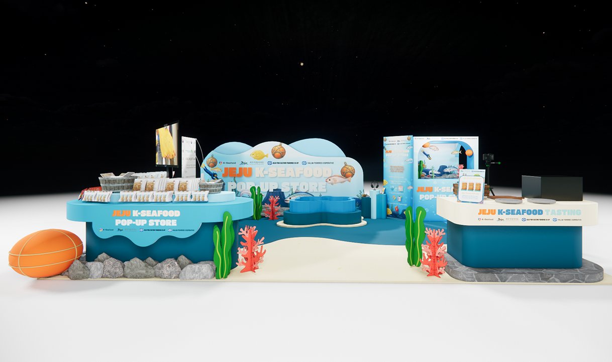 Front elevation render of the pop-up store