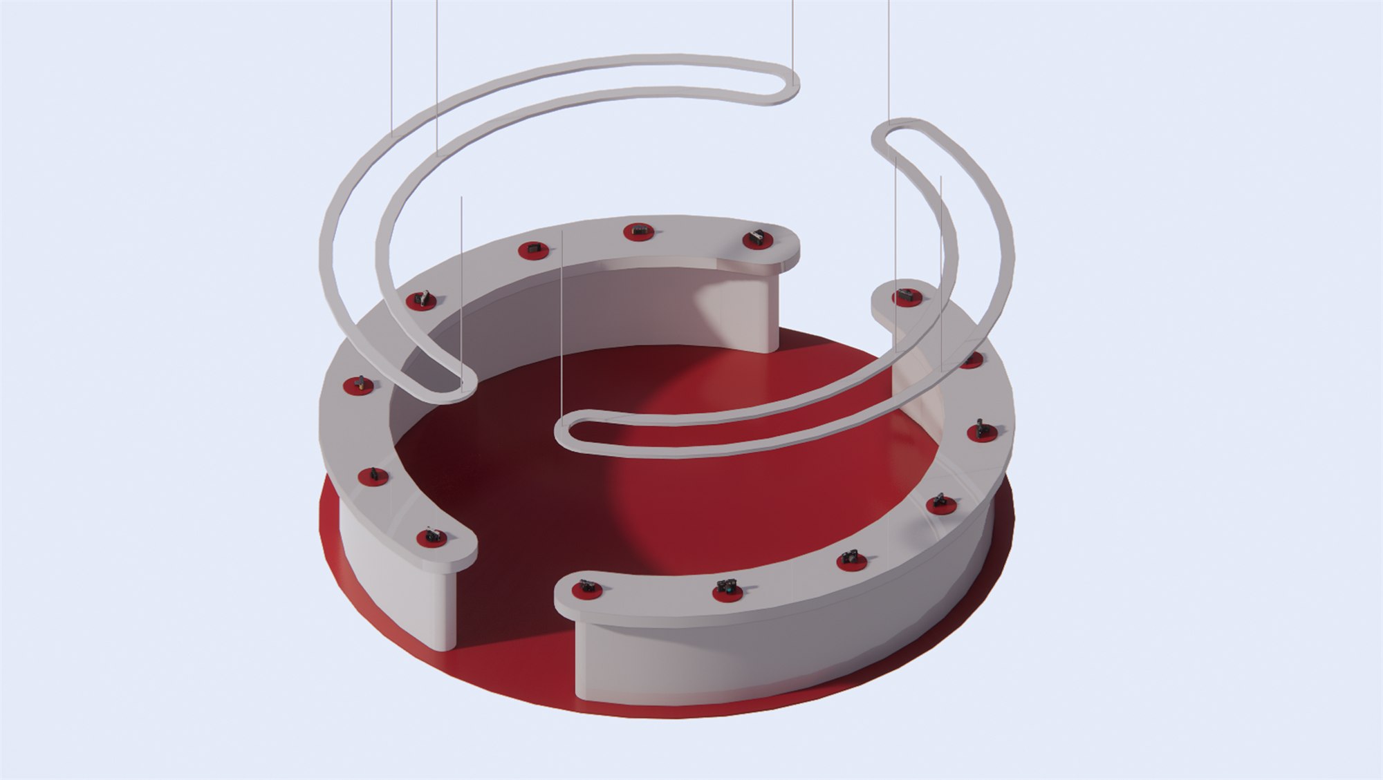 Study model of the studio ring counter and looping light figure