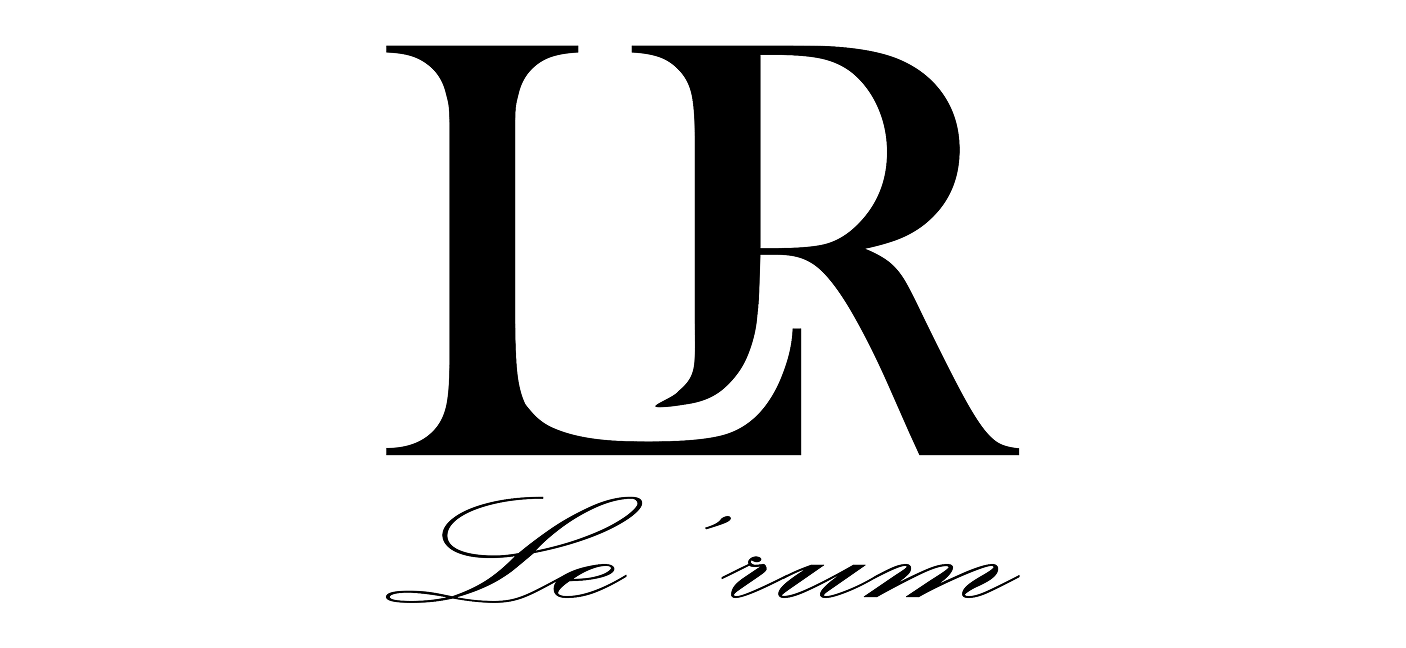Full LR monogram and Le'rum wordmark, large