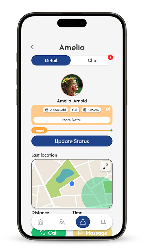 Child detail with status update