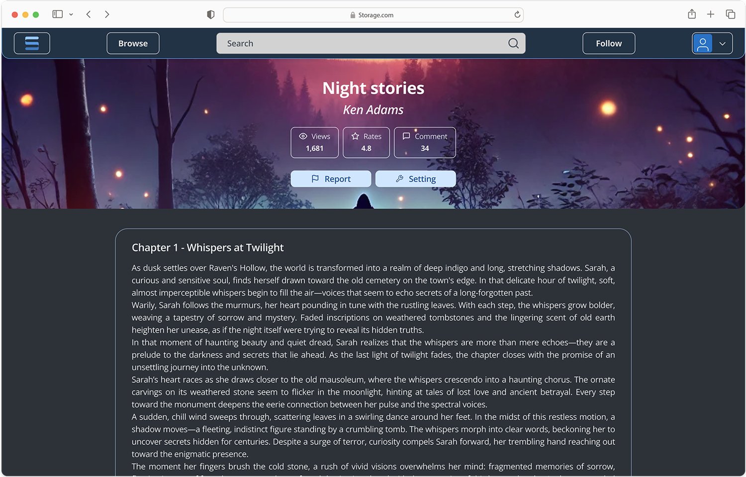 Reading, dark