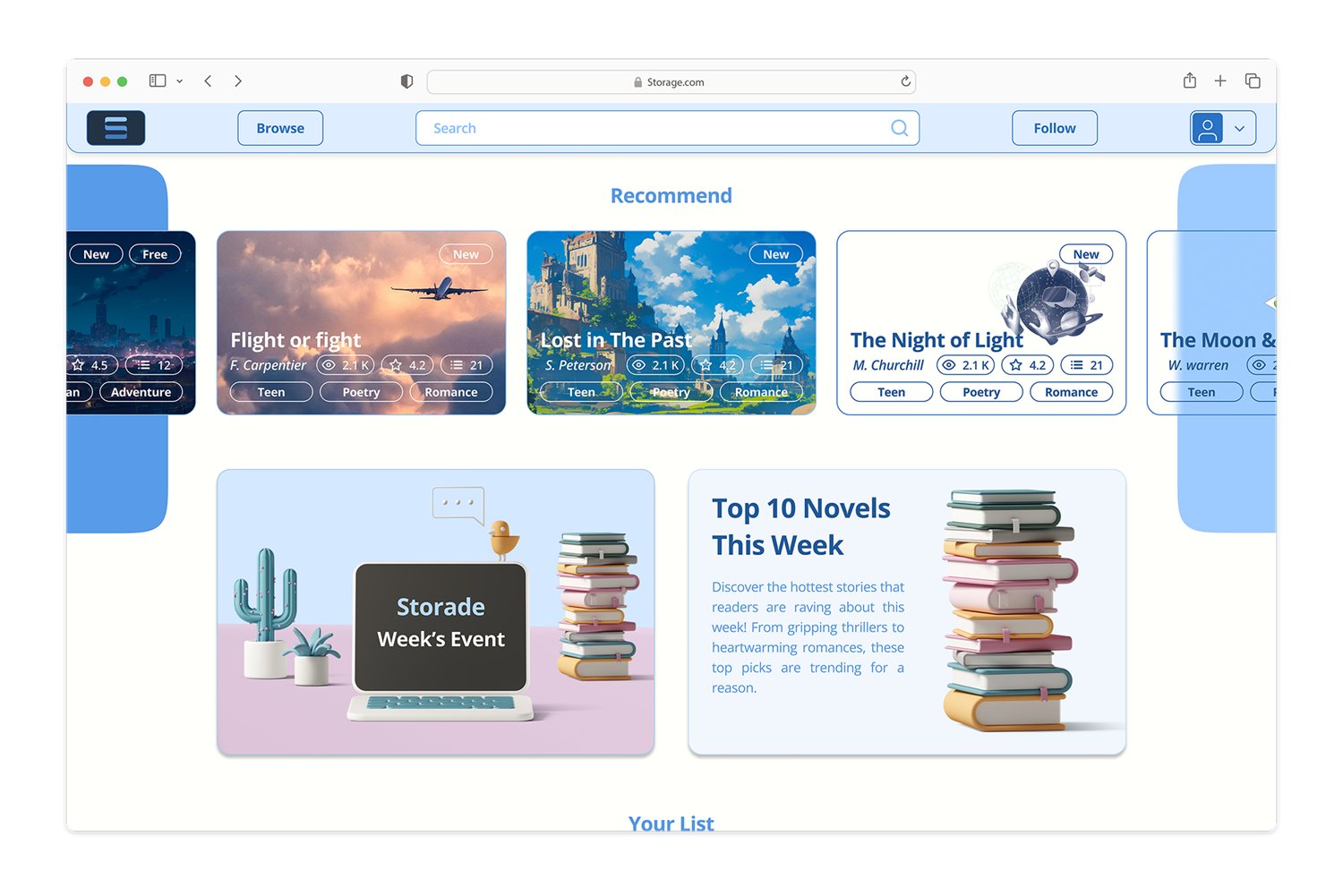 Desktop home, reader