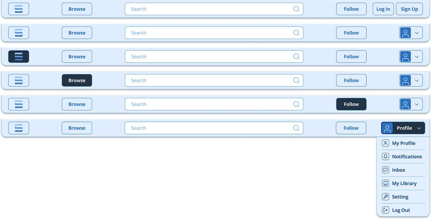 Account menu