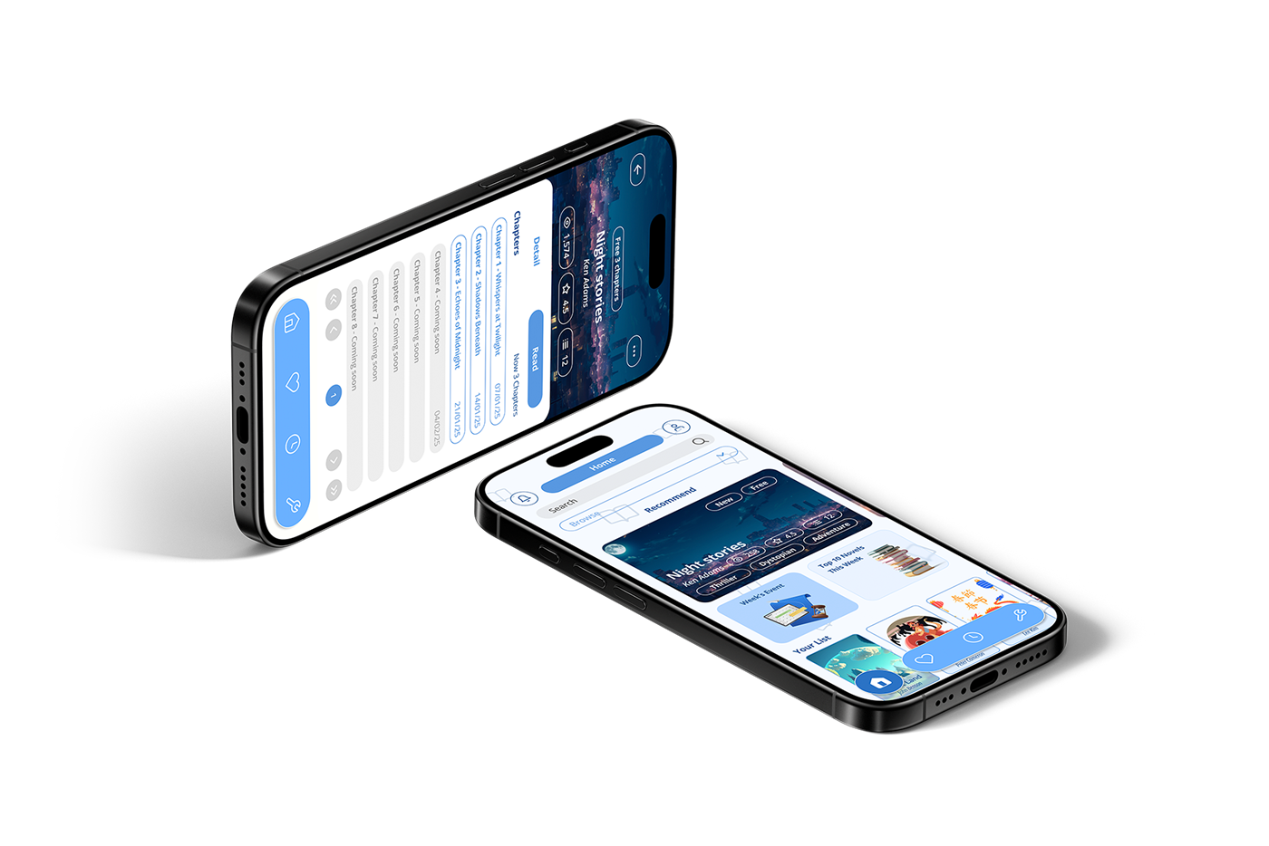 Storade mobile app on two iPhones