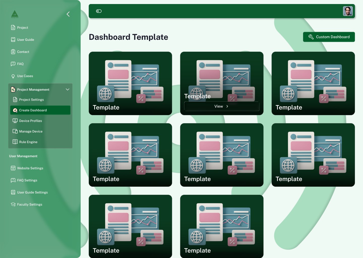 Dashboard template gallery