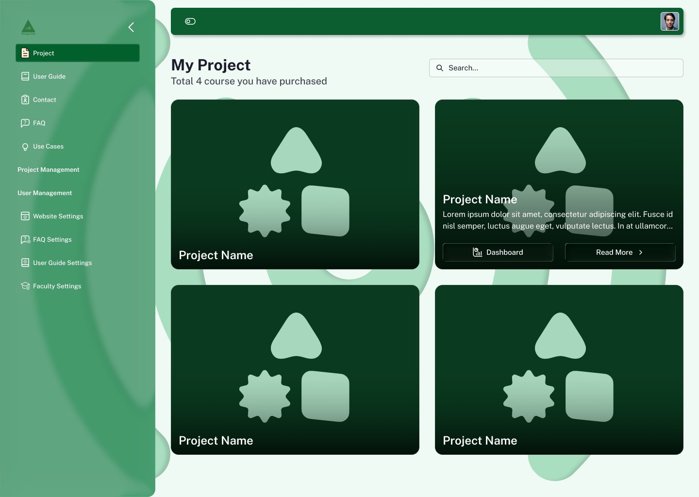 My Project card grid